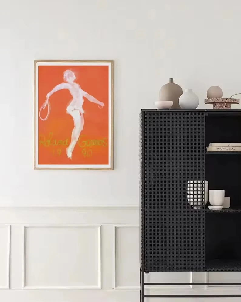 Roland-Garros Tennis Poster Idea Contemporary Wall Art Canvas Painting for Living Room Home Interior Decoration Birthday Gift