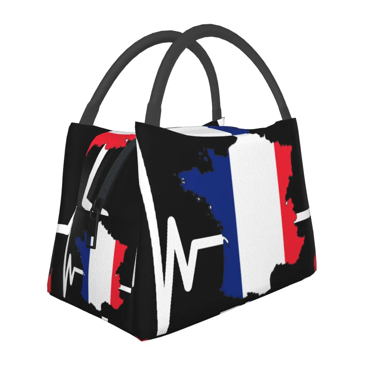 

Heartbeat France Flag Portable insulation bag for Cooler Thermal Food Office Pinic Container