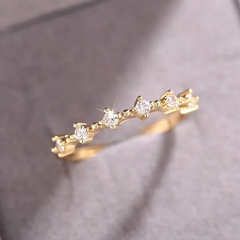 2026 New High end Light Luxury Stacked Finger Ring with Ins Style Fashion Versatile zircon Design Simple Women's Accessories