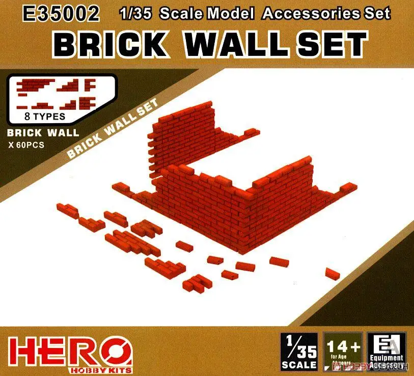 Hero Hobby E35002 1/35 Brick Walls Set Plastic Model Kit