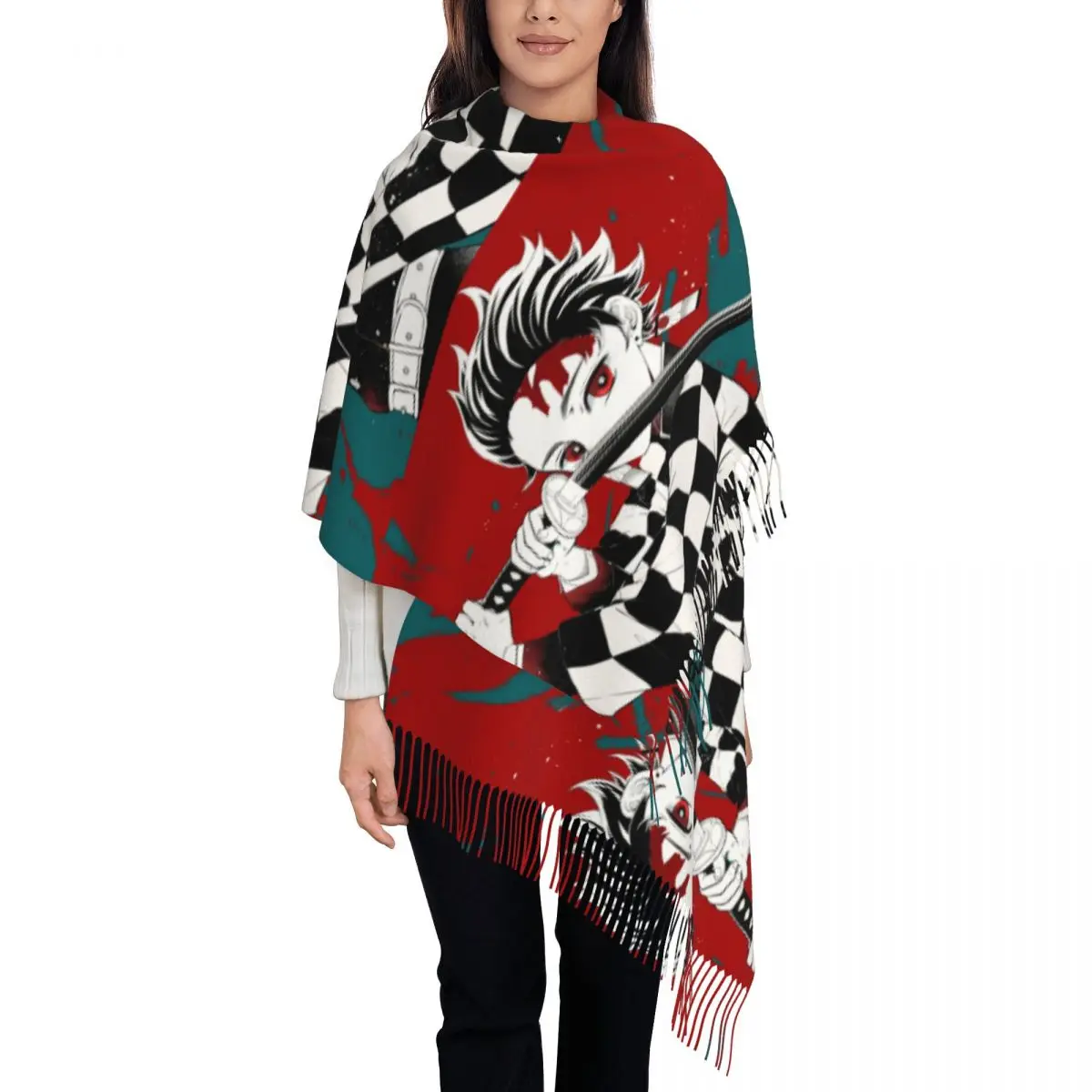 

Custom Print Focused Demon Slayer Kimetsu No Yaiba Scarf Winter Fall Warm Scarves Focused Kimetsu no Yaiba Shawls Wraps