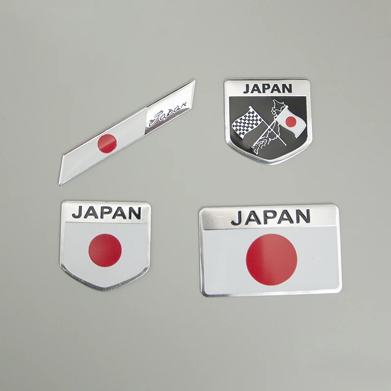 1pcs Metal Car Stickers Multi-style Japan National Flag Motorbike Universally self-adhesive Decoration Styling Emblem