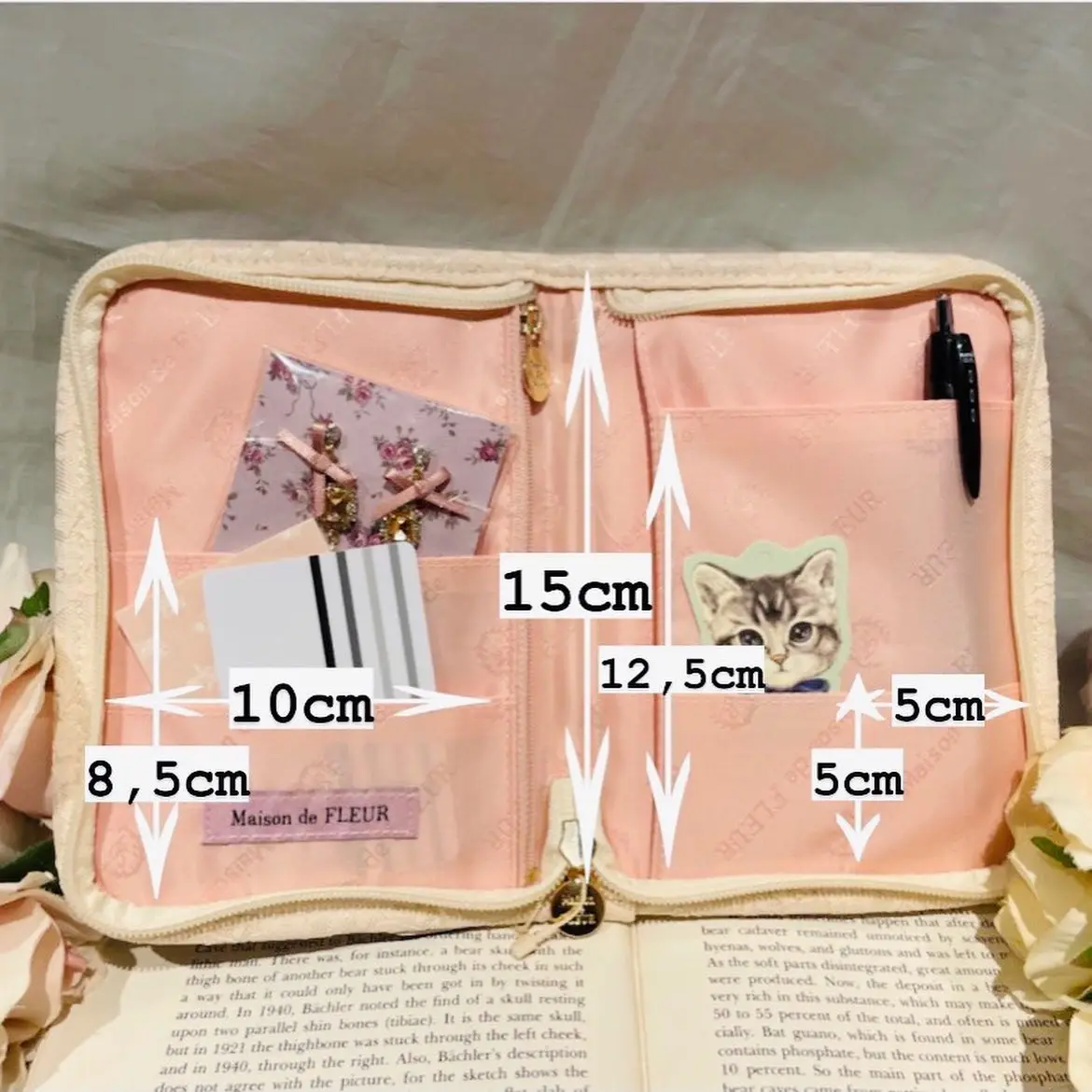 Japanese Macaron Lace Passport Clip Card Hand Account Bag Storage Folder Lolita Bow