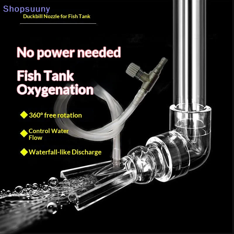 [SU]Transpent Fish Tank Duckbill Nozzle Aquarium Filter Pump Rotating Water Outlet Return Pipe Connector Plumbing Fitting[SU]