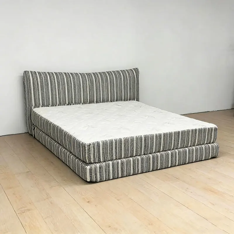 & [Removable Washable] Vintage Style Vacuum Compressed Bed Cotton-Linen Chenille Fabric Roll-Pack Pure Foam Bed Small-Sized Ome