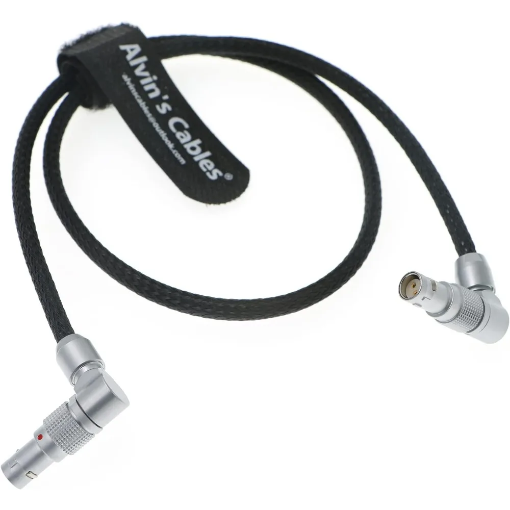 Alvin's Cables for Red-Komodo Rotatable Flexible Power-Cable 2-Pin Female to Adjustable Right-Angle 2-Pin Male Cord