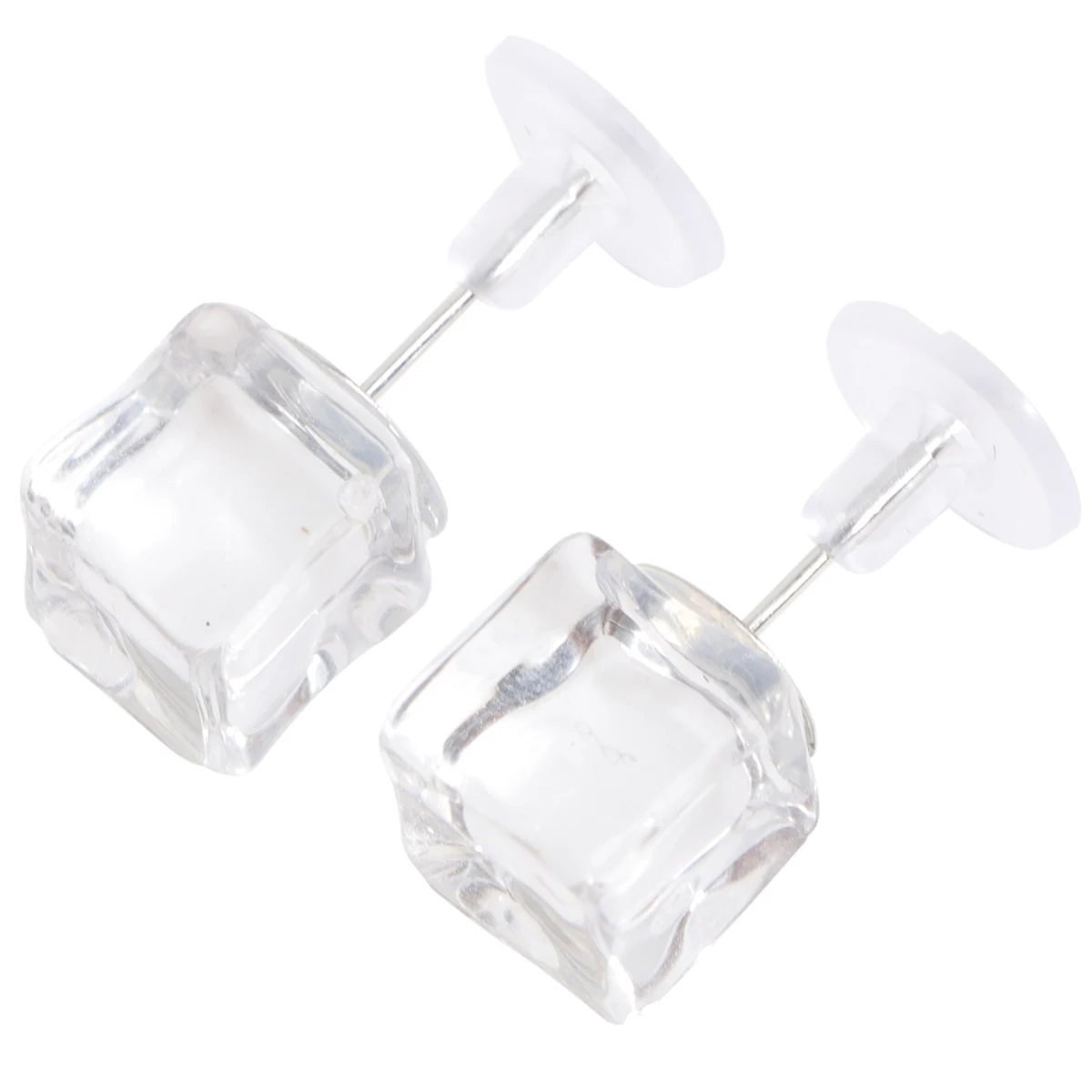 

Ice Cube Ear Stud Clear Transparent Earrings Trendy Ice Cube Earring Square Wholesome Material Non Yellowing Gifts