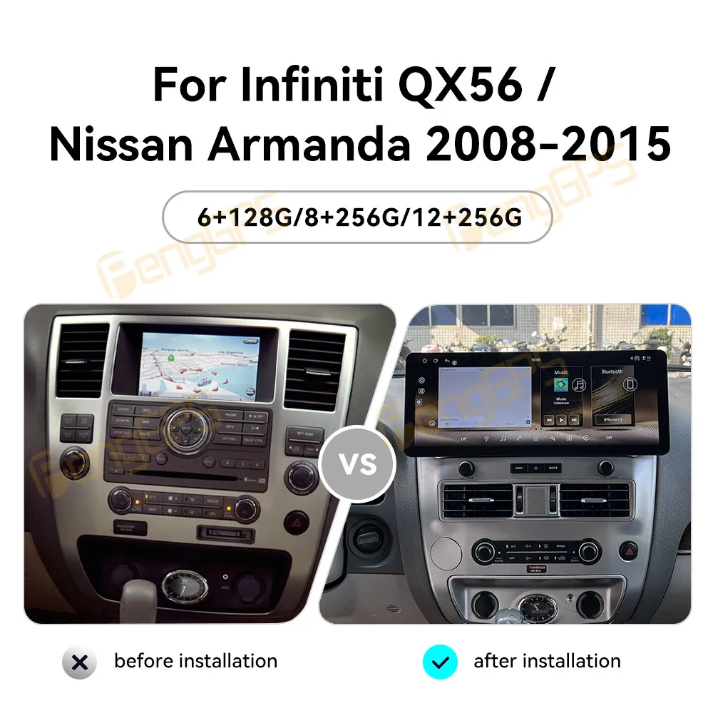 For Infiniti QX56 Nissan Armada 2008-2015 Android Car Radio Multimedia Video Carplay Autoradio Stereo GPS Navigation Head Unit