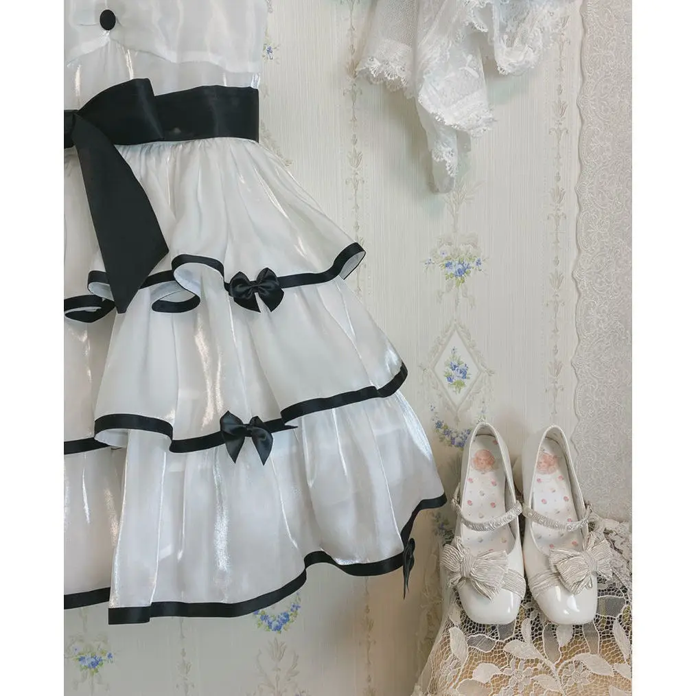 Lolita Đầm Hoa Trà Trắng/Đen Hoa Hồng Nữ Jsk 3 Giai Đoạn Ngọt Mềm In Cô Gái Áo Kawaii Nữ Tính Lolita JSK Đầm