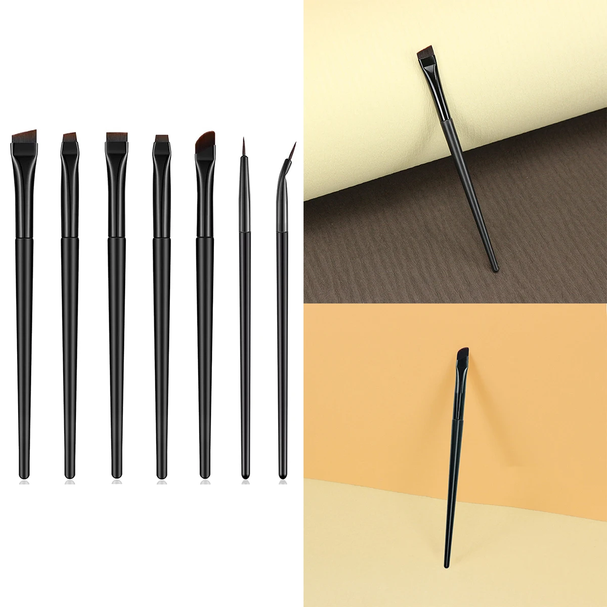 7 Pieces/set Cosmetics Brush Makeup Tools Beginner Angle Eyeliner Brush Flat Eyebrow Brush Makeup Brush Tools