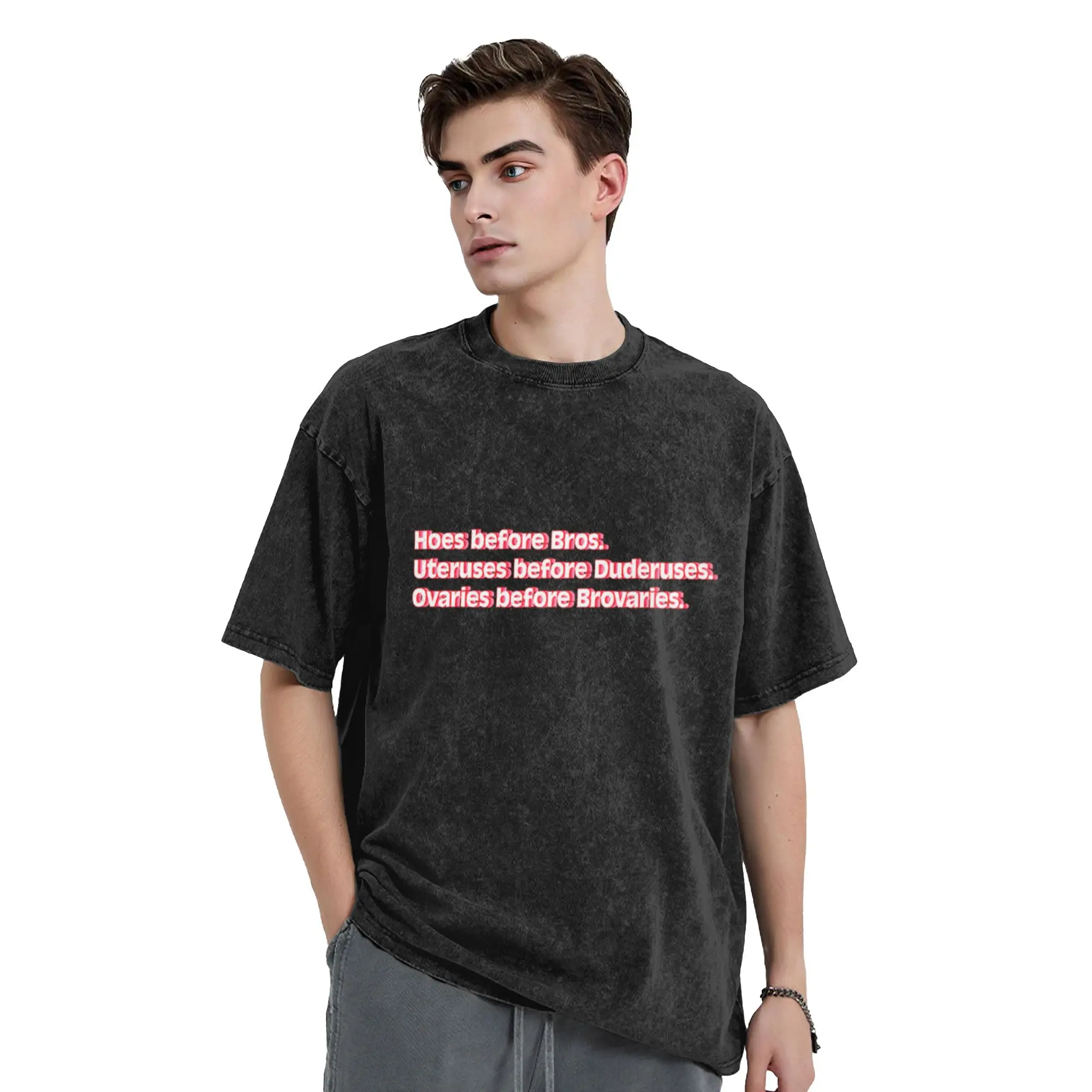 Ovaries Before Brovaries Unique Trendy A T-Shirt Oversized Short Sleeve Men's Women's Cotton Tees Tops