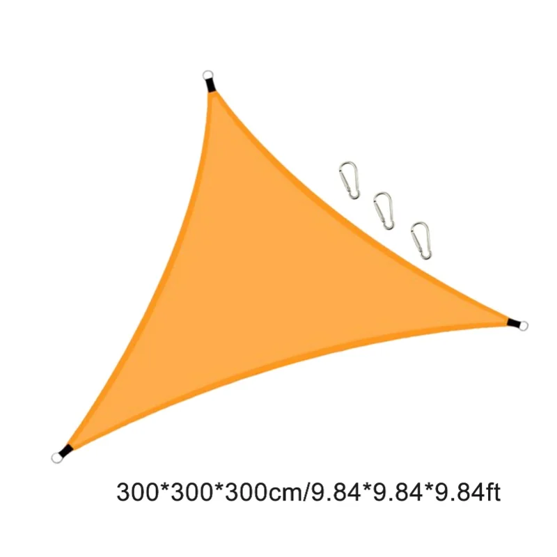 13ft Rain Fly UV Resistant Sun Shade Sail Canopy Waterproof Heavy Duty Triangle 210T Polyester Awning Sand Sunshade For Outdoor