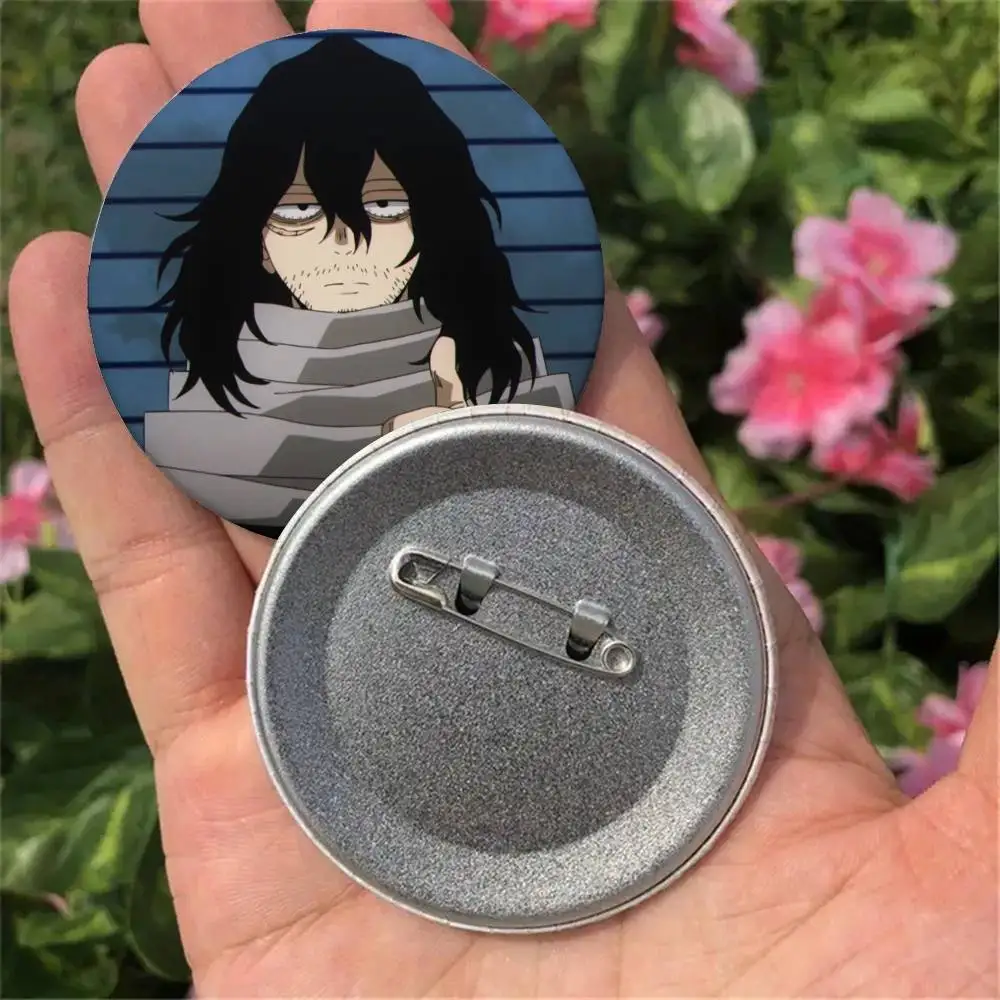 Anime Shota Aizawa Cartoon Badges 25 32 44 58 75 Mm Round Cosplay Pin Bag Decor Fans Collect Friends Gifts Brooch Souvenir