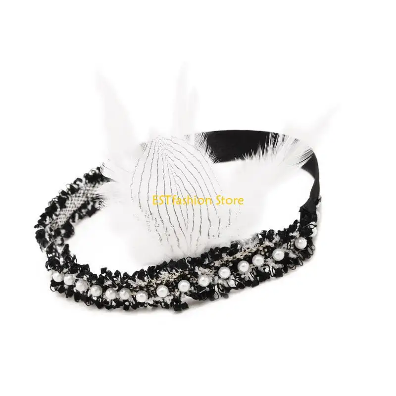 

Y5GC 1920s Headpiece Flapper Headband,Roaring 20s Hair Accessories for Womens