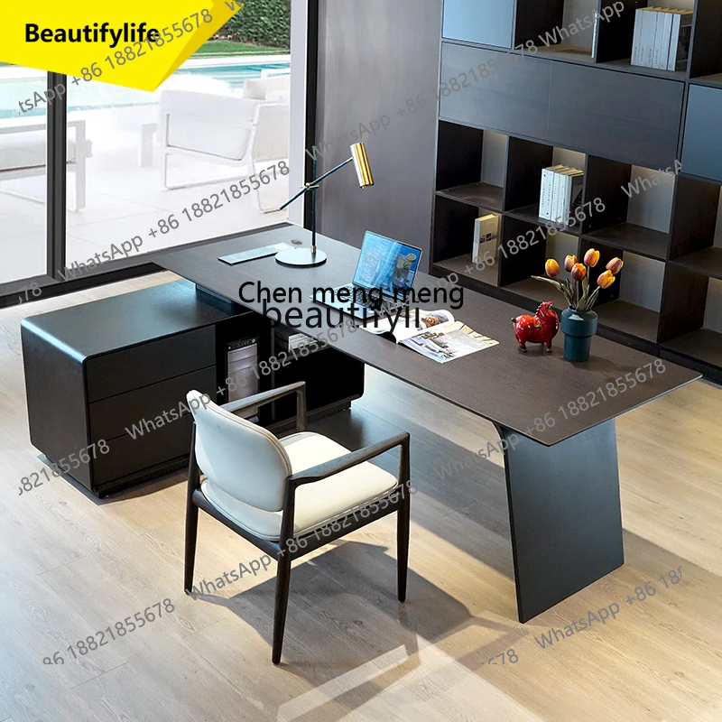 E153  Italian Minimalist Light Luxury Design Sense Study Home Desk Office Writing Desk Corner Desk Modern Simple