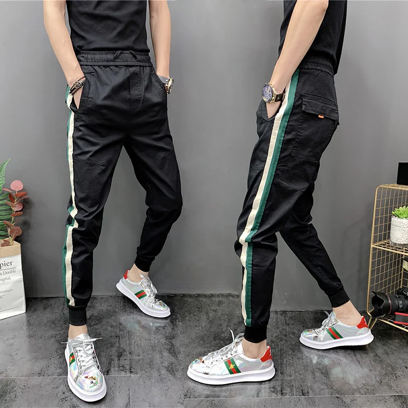 Spring Summer Trendy Cuffed Harem Pants Casual Slim Fit Men's Fashionable Nine Points Korean Version Harlan Pants Youthful En...