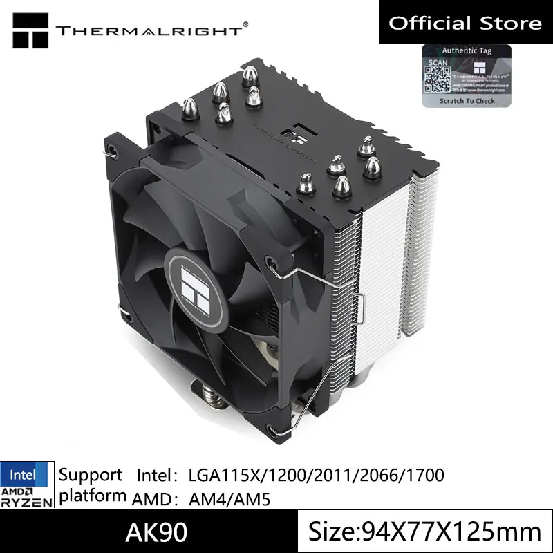 

Thermalright AK90 5 thermal tube CPU air -cooled heat sink 125mm high AGHP inverse gravity thermal pipe supports AM5/1700