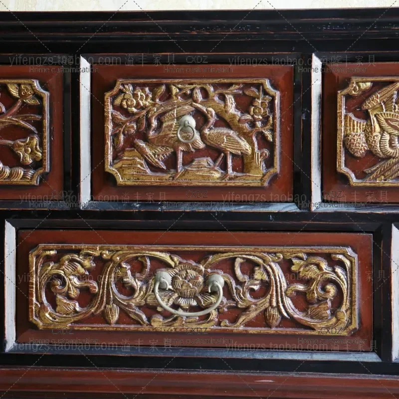 New Chinese Style Entrance Table Retro Ming Qing Dynasty Console Table Corridor Storage Cabinet Living Room Partition Display