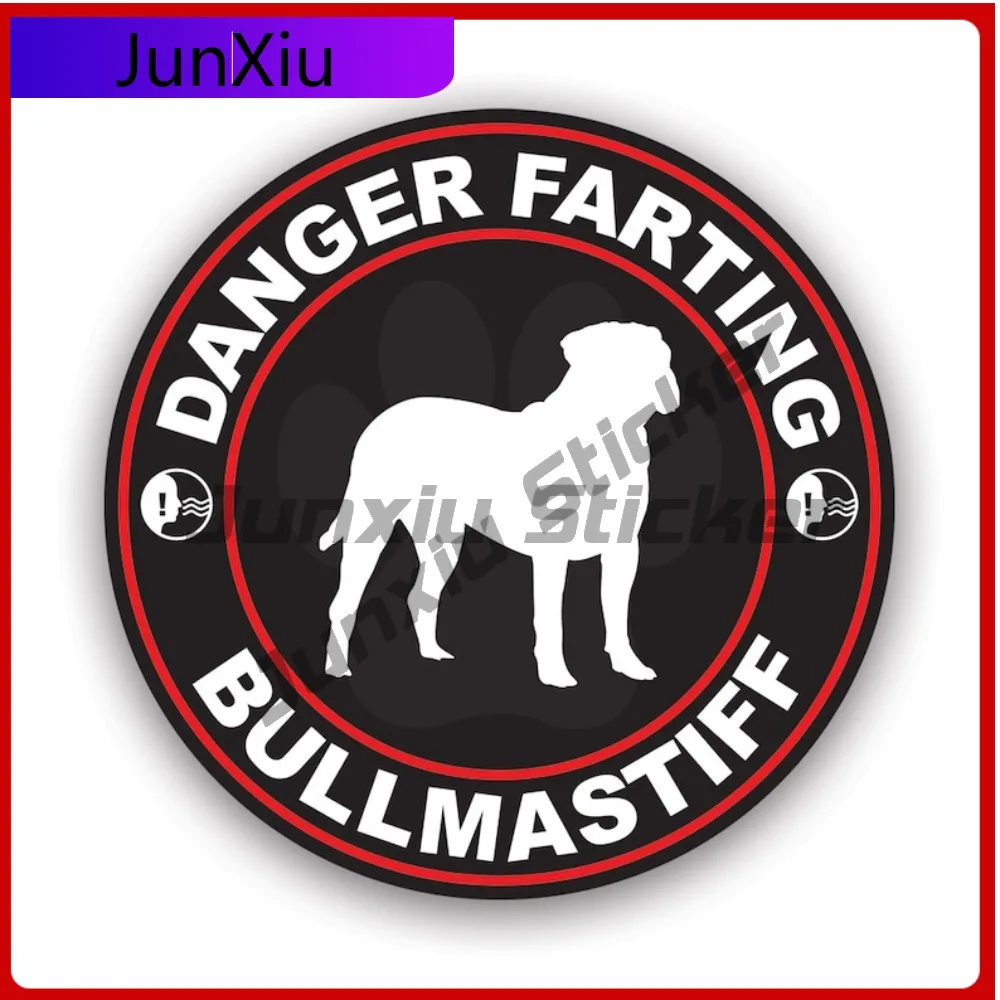 

Danger Farting Bullmastiff Stickerwaterproof Outdoor Decalsdog Funny Bumper Waterproof Vinyl Decal For Car Bumpers Sticker