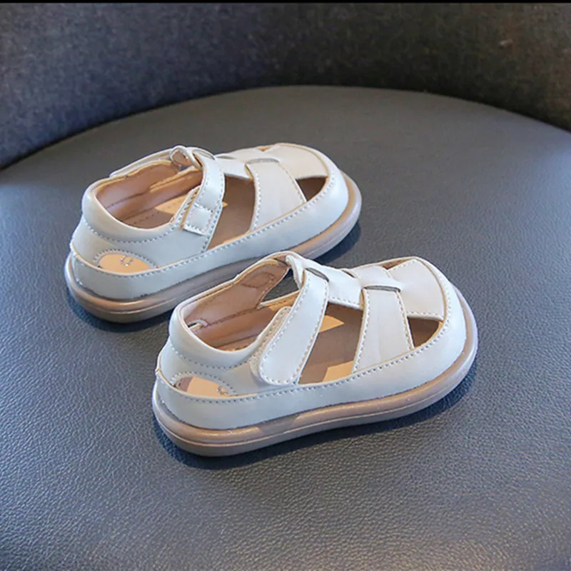 Summer New Kids Roman Leather Sandals Toddler Boys Girls Beach Shoes Children\'s Casual Shoes Fashion Flats