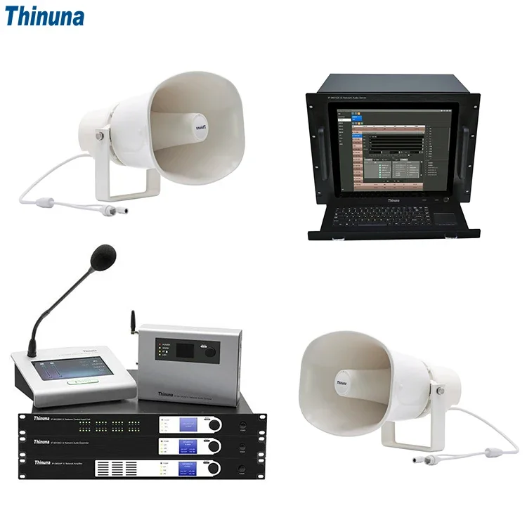 Thinuna IP-30HS III SIP Active POE Horn Speaker with Built-in Amplifier 30W Outdoor IP66 Waterproof PA System  IP Speakers