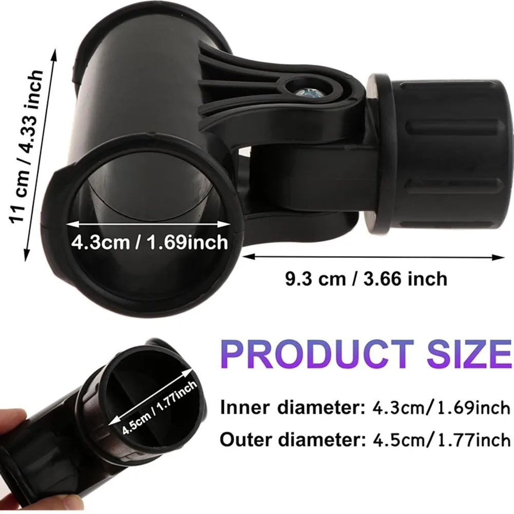 Umbrella Guide Bracket for Patio Use ABS Black 13.6 x 11 x 5.5 cm Fits 4.3 cm Pole Diameter Compatible with Roman Standard
