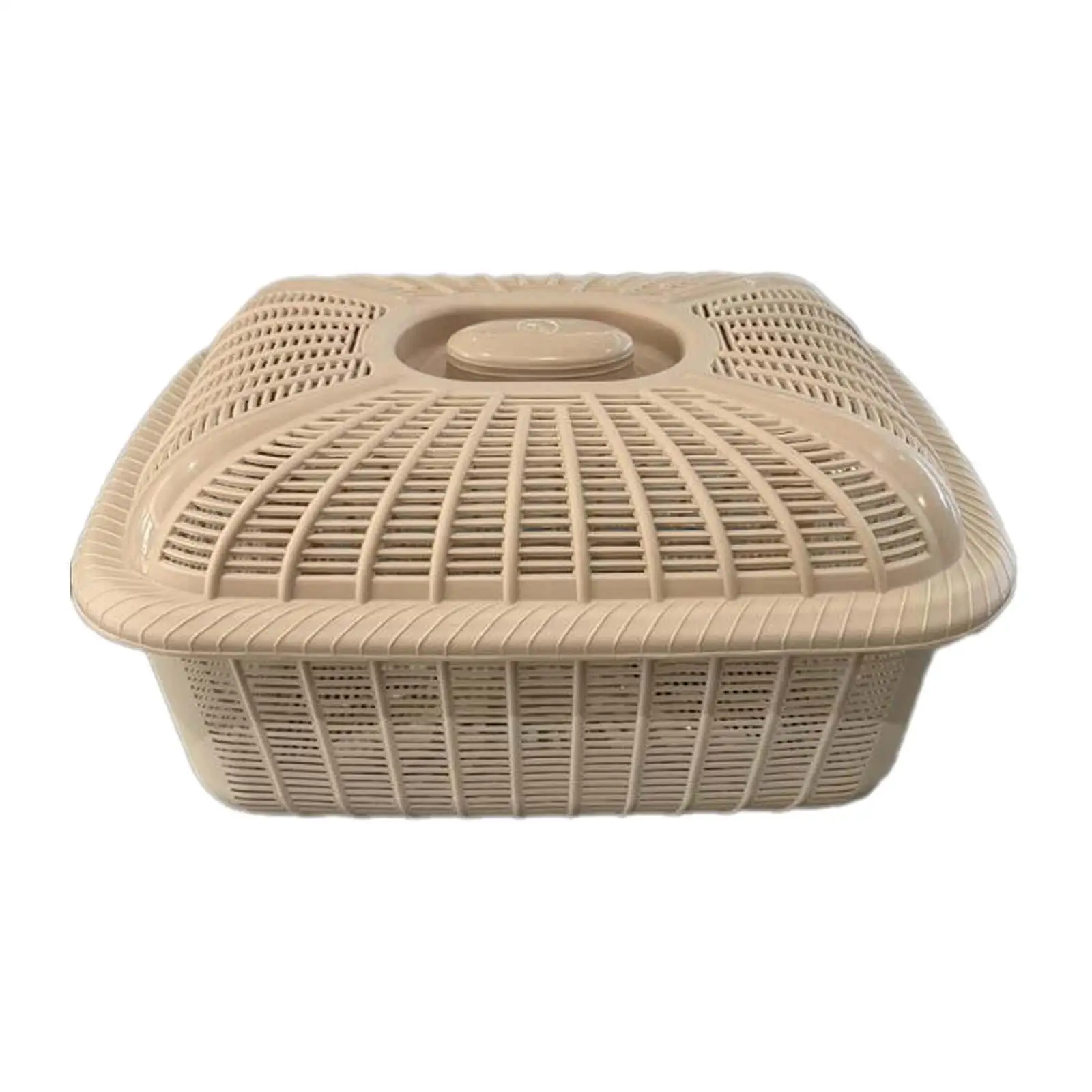 Plastic Fruit Vegetable Washing Basket Strainer with Lid Efficient Draining System for Kitchen Counter