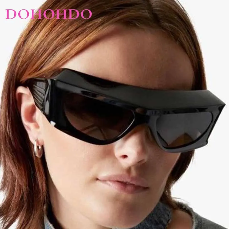 

DOHOHDO Oversized Steampunk Y2K Sports Sunglasses For Women Men Punk Sun Glasses 2024 Brand Rectangle Lady Eyewear Shades UV400