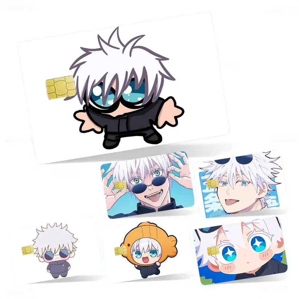 Jujutsu K-Kaisen G-Gojo Satoru 4pcs 1Set Laser Holographic Sticker Skin Cover for Credit Bank Debit Card