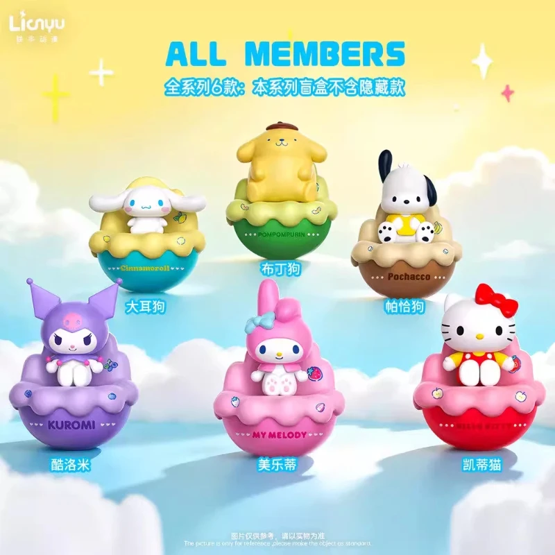 

Genuine Sanrio Tumbler Series Blind Box Hellokitty My Melody Pudding Dog Doll Desktop Ornament Trend Toy Children Birthday Gift