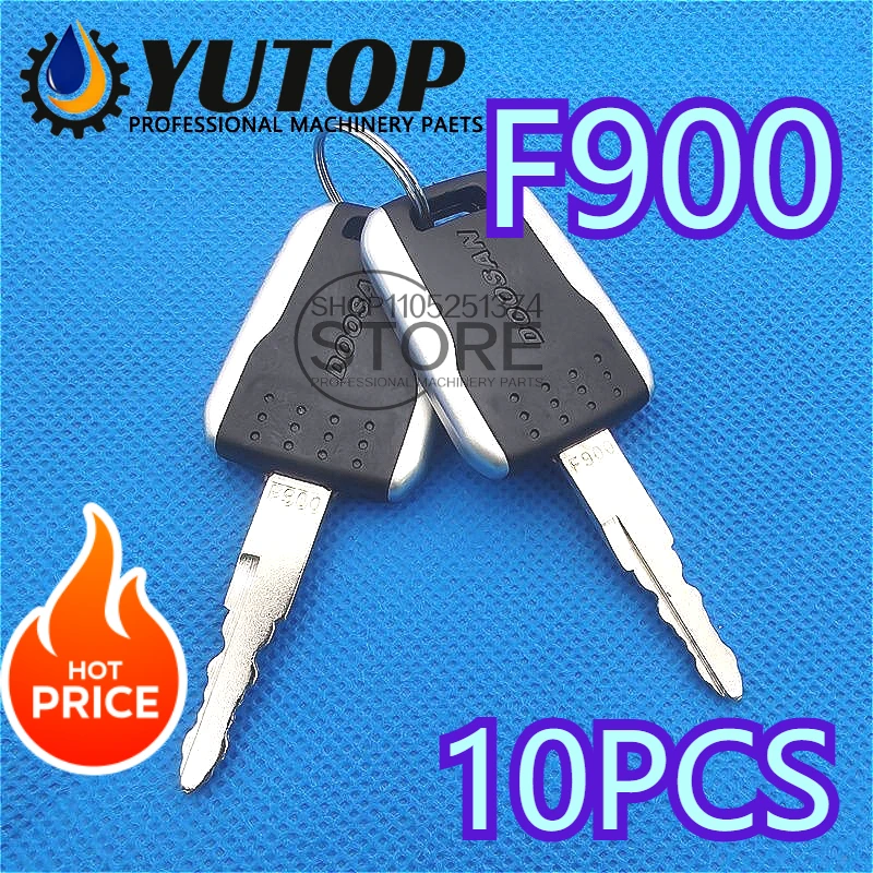 10 Uds nuevas llaves de encendido F900 de alta calidad para llaves de encendido de excavadora Daewoo Doosan Terex Bobcat