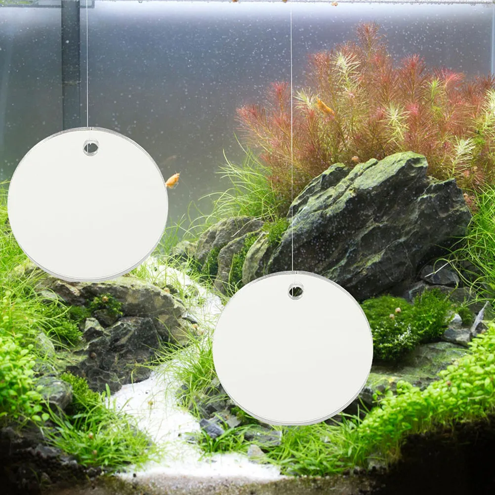 3Pcs Betta Fish Mirror Dual Sided Acrylic Training Mirror with Floating Ball for Aquarium Enrichment Exercise and Tank