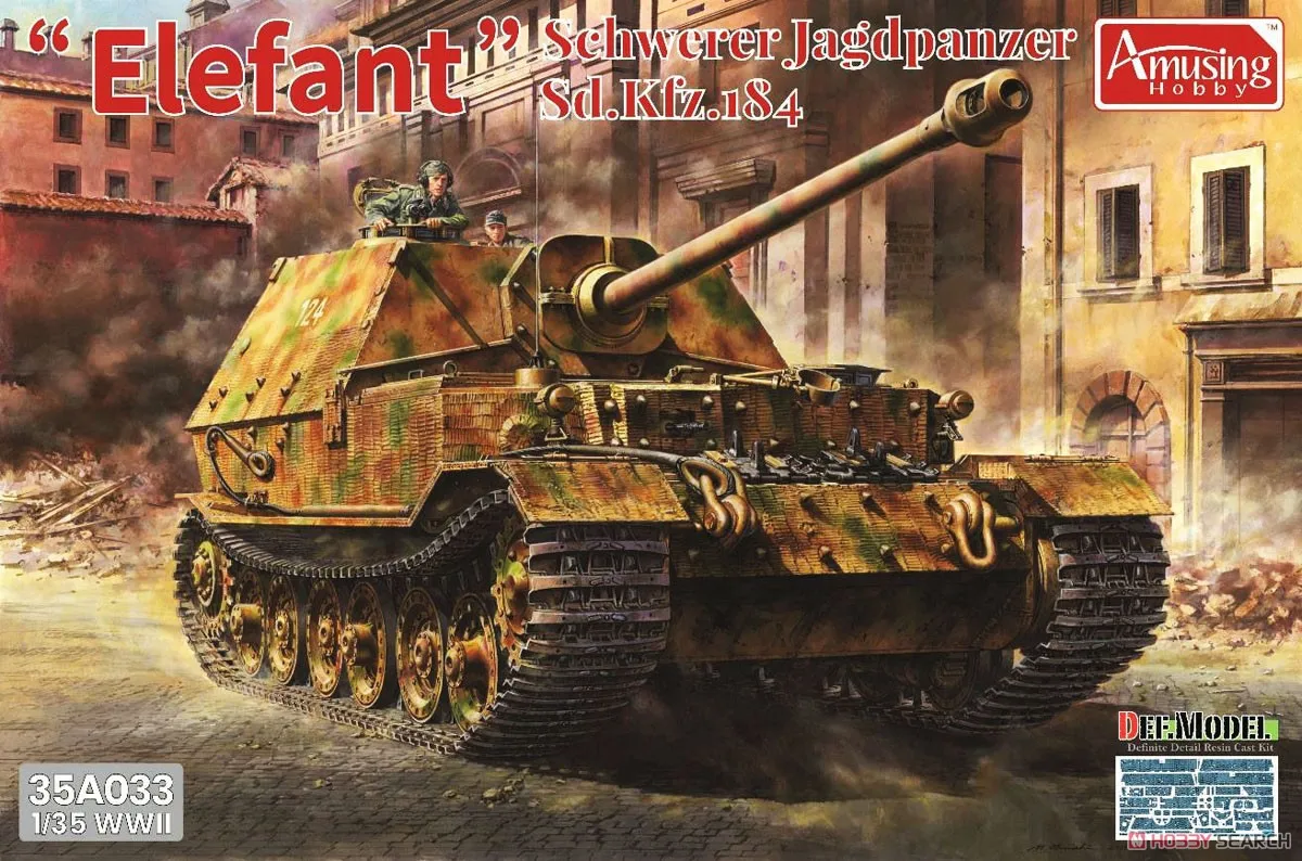 Amusing 35A033 1:35 Scale  SdKfz 184 Schwerer Jagdpanzer ELEFANT Tank Destroyer Vehicle  Plastic Assembly Model Building Kit