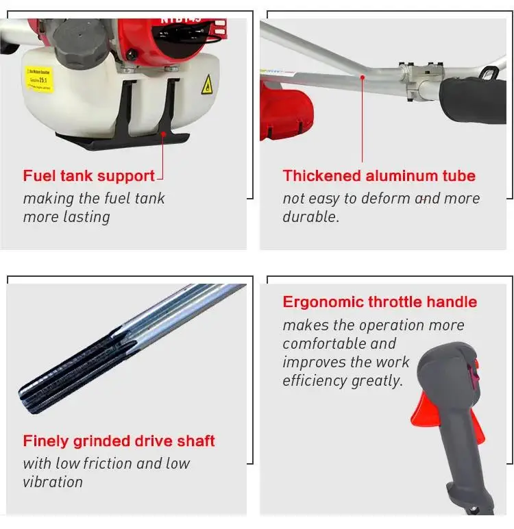 HUS 143RII Gas/petrol Brush Cutter 43cc 2-stroke G45 Grass Cutter Grass Trimmer Machine NGK