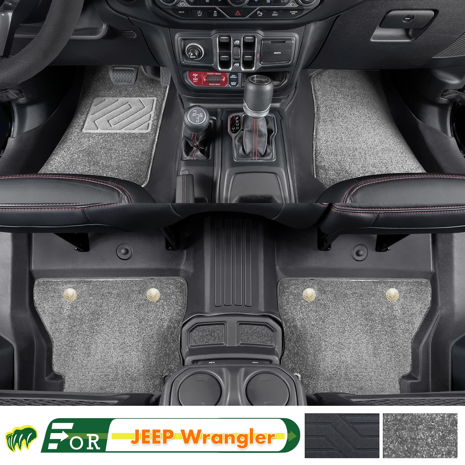 

Left-hand Drive Car Floor Mat For JEEP Wrangler 2018-2022 Full Surround Foot Mat Automotive Floor Mat Interior Floor Liner