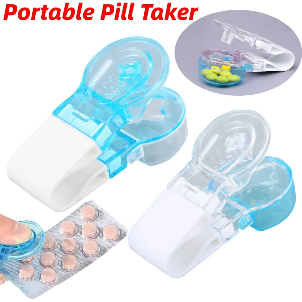 1pc Portable Pill Taker Pill Tablet Splitter Anti Pollution Medicine Box Pill Organizer Medicine Dispenser Divider for Travel