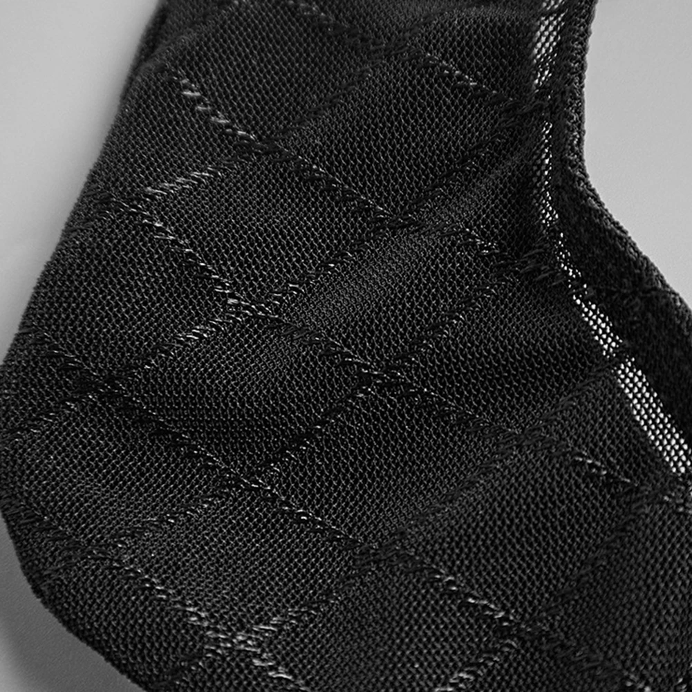 Lingerie Panties Bottoms Men Mesh Fashion Plaid Underwear Sexy Briefs Sheer Thin U Pouch Black Color M-XXXL Size