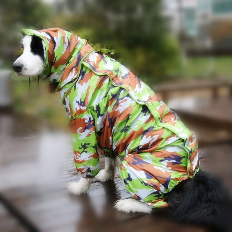 Pet Dog Raincoat Outdoor Waterproof Clothes Hooded Jumpsuit Overalls for Small Big Dogs Rain Cloak French Bulldog Labrador