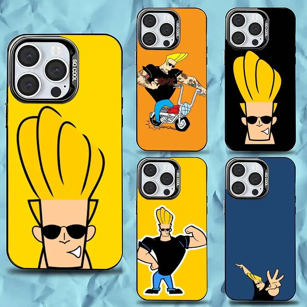 

Anime Johnny Bravo Phone Case For iPhone 16,15,14,13,12,11,Pro,Max,Plus,Mini,XS,SE Anti Fall Black Matte Hard Bumper
