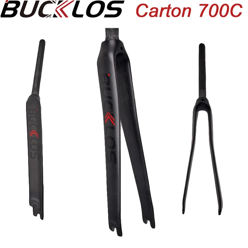 

BUCKLOS Carbon Fiber 700C Fork Ultralight Carbon Bicycle Rigid Fork 700C 28.6mm (1-1/8") Road Bike Fork Full Bike Accessories