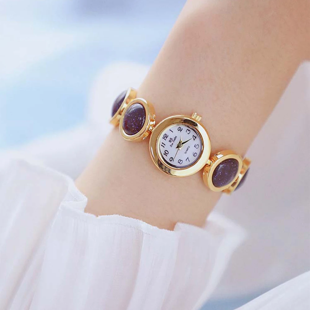 BS New Women Quartz Watch - Star Sand Stone Ladies' Watch Ladies Wristwatch Gift for Women Relogio Feminino