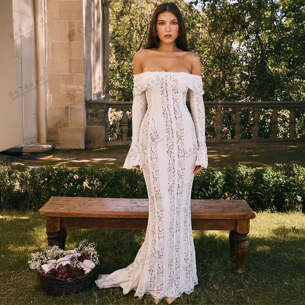 

Bohemia Wedding Dresses Glamorous Bridal Gowns Lace Tiered Robes Off The Shoulder Charming Vestidos De Novia Customized 2026