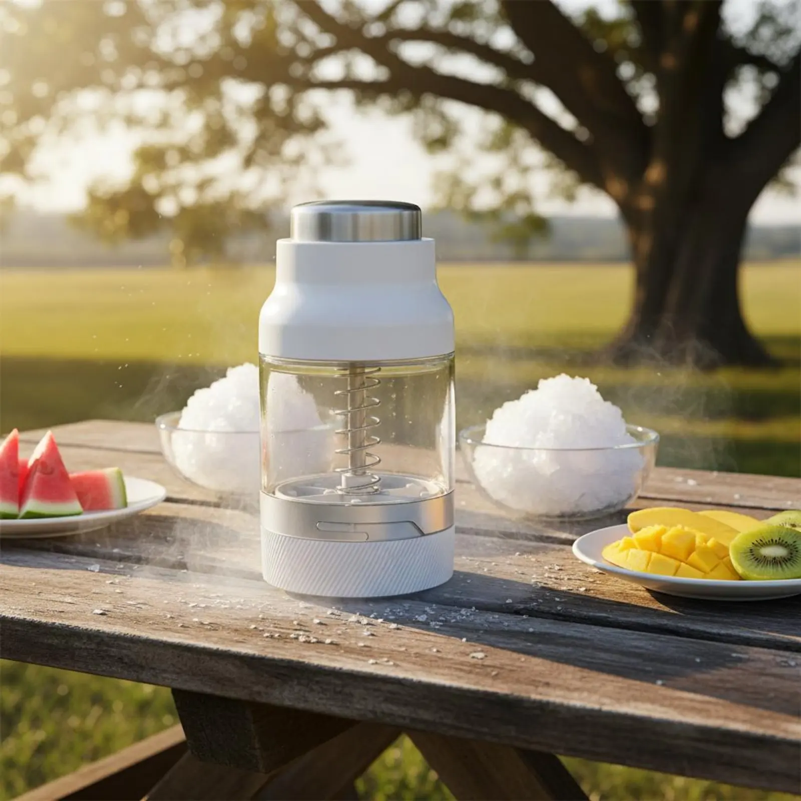 Hand Crank Shaved Ice Machine Easy to Use Portable Fluffy Ice Cone Creator Kitchen Tool