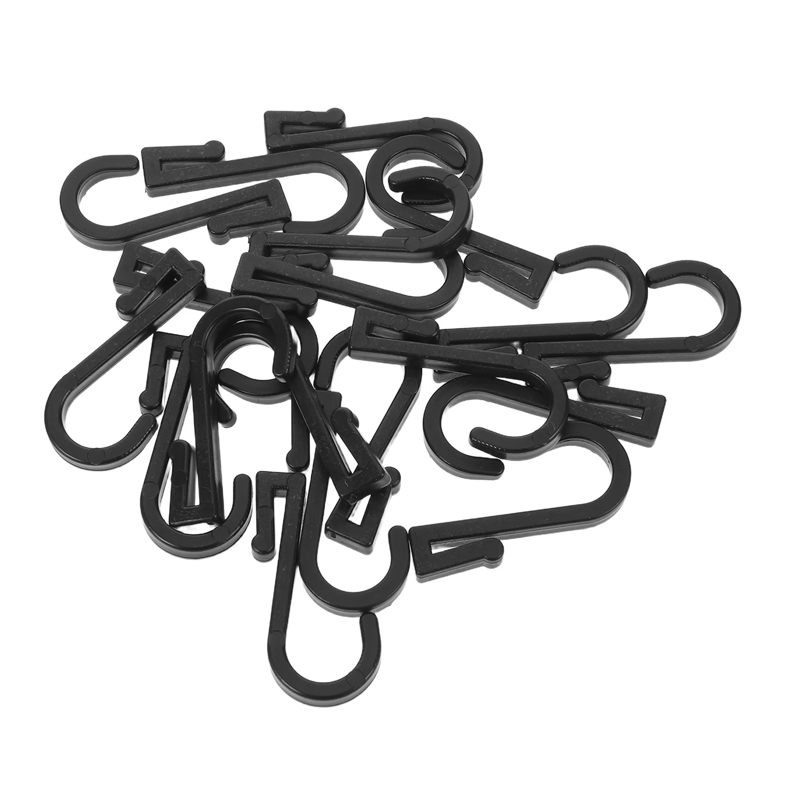 

100Pcs Plastic S Hooks Flat Strong Utility Hooks for Kitchen Bathroom Garden Wire Rack Curtain Track Accessories Black