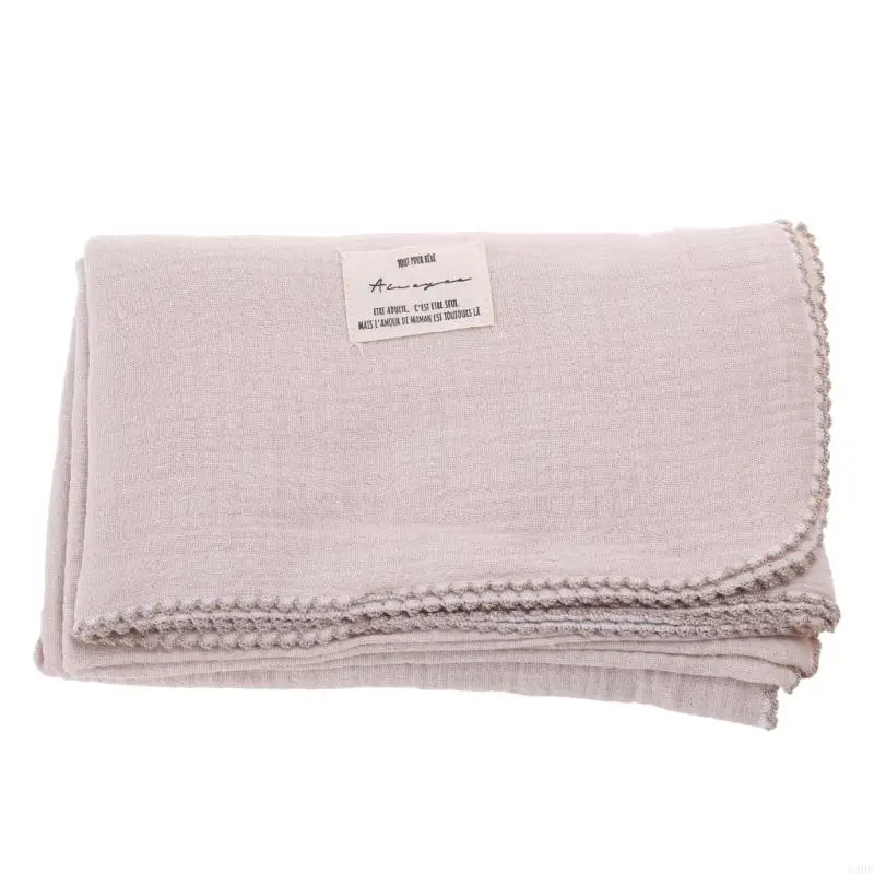 63HE 2 Lớp Khăn Tắm Cho Bé Chăn Cotton Dành Cho Trẻ Sơ Sinh Tập Đi Sơ Sinh Siêu Thấm Hút SwaddleWrap Muslin SwaddleQuilt