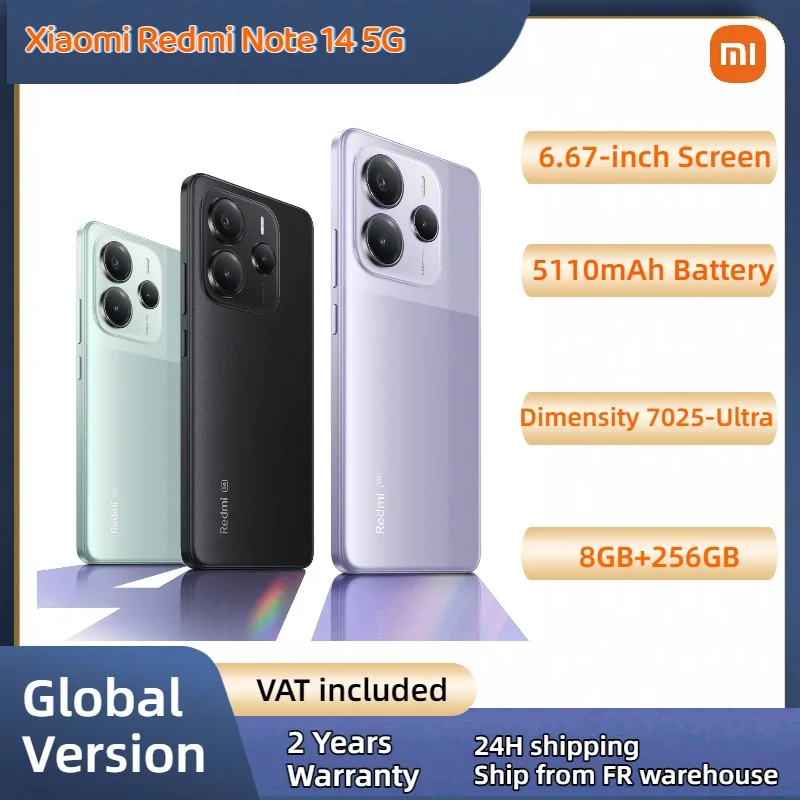 كاميرا Xiaomi Redmi Note 14 4G/5G 8-Core Dimensity 7025-Ultra 108MP 5110mAh 45W شحن سريع BT5.3 مجهزة بمكبرات صوت مزدوجة #1