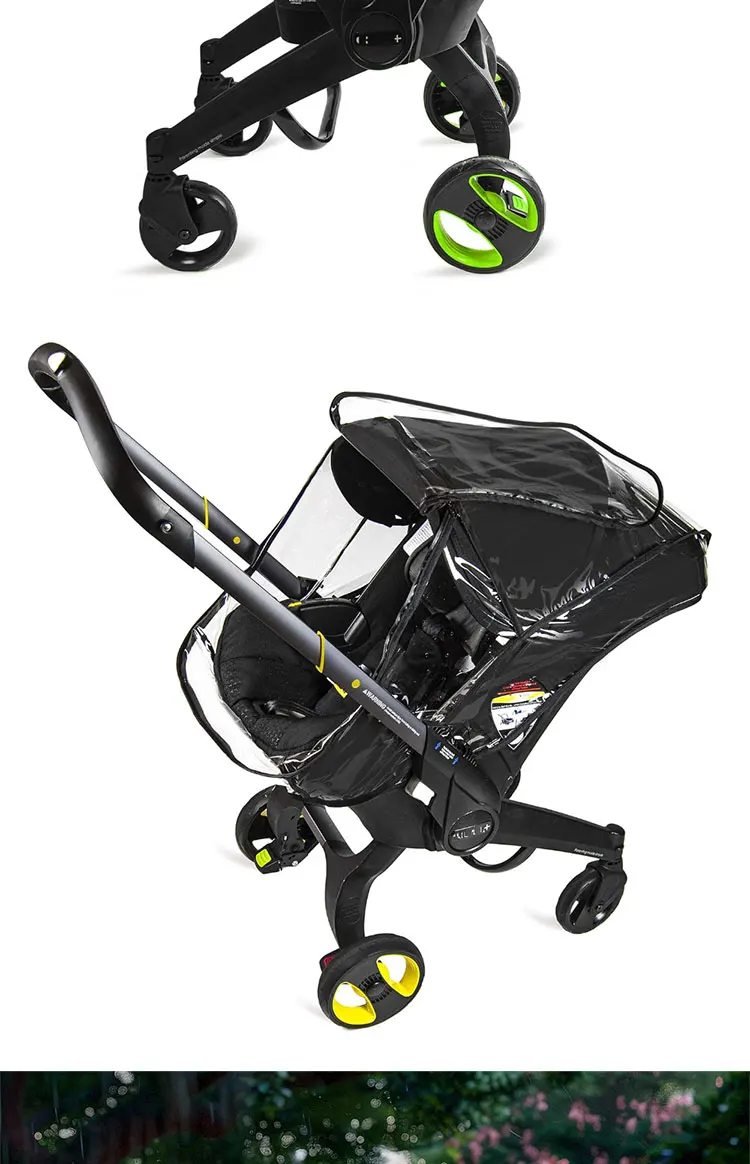 Kinderwagen Regenmantel verdickt transparente PVC Vision Regenschutz für Doona & Foofoo Kinderwagen 3 in 1 Kinderwagen Zubehör – Detail 3