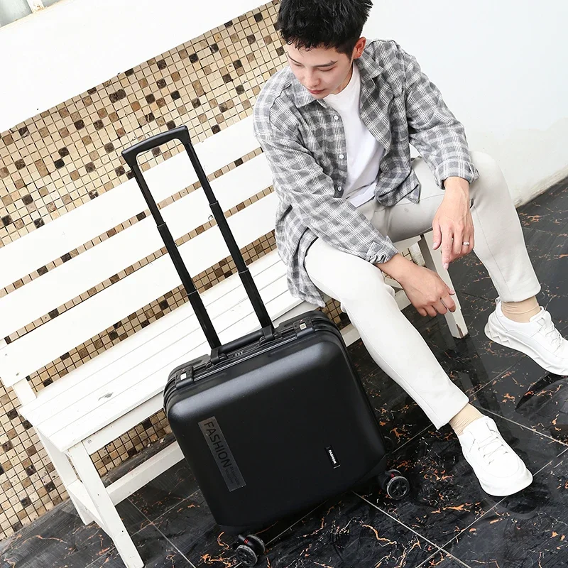 18 Inch Rolling Luggage Case Carry on Cabin Lightweight Luggage Password Trolley Luggage Bag Small Suitcase with Wheels