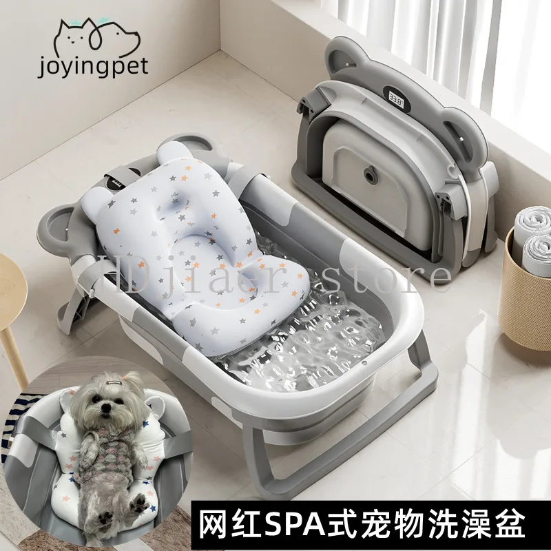 

Foldable Anti-Escape Cat Dog Bathtub - Portable Pet Bath Basin for Puppies Kittens, Anti-Slip Washing Bucket