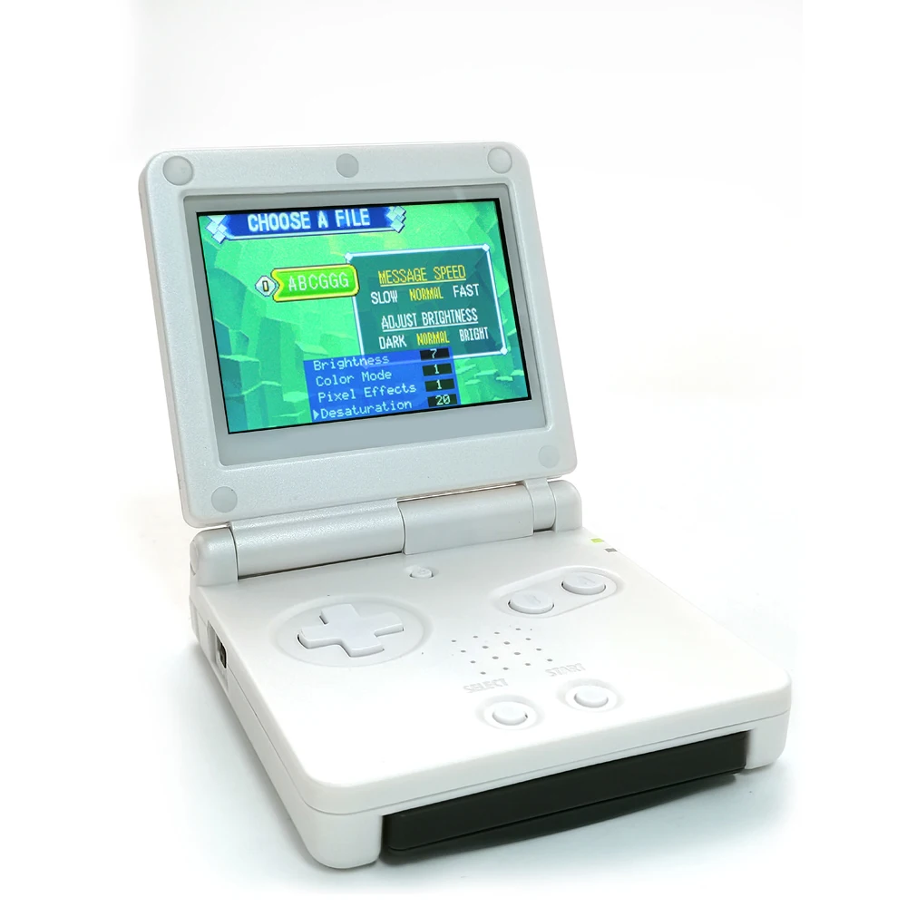 Hispeedido Desaturation V5 Drop in 720x480 شاشة LCD بإضاءة خلفية بكسل ريترو + غلاف مقطوع مسبقًا لـ Game Boy Advance SP